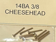 14BA CHEESEHEAD 3/8 inch BRASS SCREWS Qty 10
