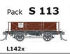 S Wagon - S 113 - L142X single WAGON with Spoked Wheels, with Buffers