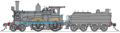 V4. Z12 1235 Locomotive No 1235 all Black - Baldwin bogie tender, with DCC SOUND. 