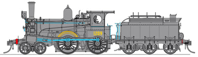 NOW IN STOCK - V6. Z1209   Z12 Locomotive No 1209 all Black - Beyer Peacock tender, with Cowcatcher with DC NON SOUND.