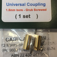 UNIVERSAL COUPLING 1.5 mm bore with grub screw (1 set) #UniCoup1g- MARKITS *