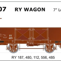 SDS MODELS - RY Open Wagon 7" Lettering  - 5 car set - RY007