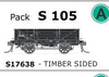 S Wagon - S 105 - (S17638) single WAGON  - DISC WHEELS, NO BUFFERS,  WIRE TRAIN TRAFFIC Single PACK.