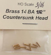 14BA Countersunk 3/16 inch brass SCREWS Qty 10