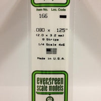 Evergreen - 166 - .080" X .125" X 14" / 2.0mm X 3.2mm X 35cm