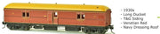 EHO SDS Models: 1930's EHO1990 As Built Venetian Red Express Brake Van Navy Dressing Roof. #002