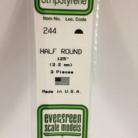 EVERGREEN-244 HALF ROUND 3.2mm (.125'") 3 Pieces