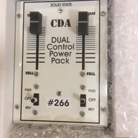 CDA: #266  DUAL TRAIN CONTROLLER/THROTTLE POWER PACK DC TRANSFORMER suitable for use with DC, DCC/SOUND locomotives