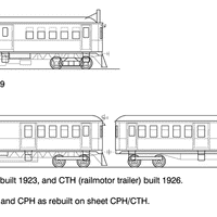 CPH-CTH Railcars HO "Data Sheet" drawing of CPH Railmotor & CTH Trailer NSWGR..