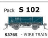 S Wagon  - S 102 - ( S3765 ) single WAGON with DISC WHEELS, NO BUFFERS,  WIRE TRAIN TRAFFIC Single PACK. AUSTRAINS NEO