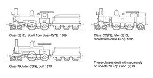 Class 79  - 4-4-0 HO Data Sheet drawing NSWGR locomotive