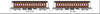 FO 012 AUSTRAINS NEO : End Platform Car Set 94B Pack of 2 cars with Mansard Roof - Indian Red
