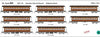 FO 005 AUSTRAINS NEO : End Platform Car Set 36 Pack of 8 cars with Low Elliptical Roof