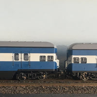 SYDENY ELECTRIC SUBURBAN TRAILERS Blue/White HIGH: T 4905 / T4918 Casula Hobbies: RTR : 2 Car 1974 set.