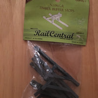 Rail Central: RC 1005B2 NSWGR TIMBER BUFFER STOPS WITH WIDE BUFFER BEAM.  two sets  in a pack. HO