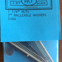 GRANDT LINE # 5066  1.1/4” - 3" Nut, Bolt & Washers  1:87 Scale