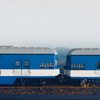 SYDENY ELECTRIC SUBURBAN TRAILERS: Blue/ Low White line T 4833 / T4820 Casula Hobbies: RTR : 2 car 1974 set