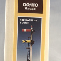 Ratio: 462 GWR Home & Distant Signal 2 Arms, 1 Post Plastic Kit OO Gauge.