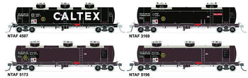 NTAF 002 (4 in Pack) AMPOL BLOCK TRAIN TANKER Rail Tank Car NSWSRA - SDS MODEL