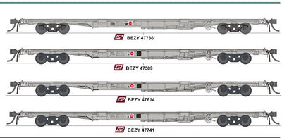 SDS Models - BEZY Container Wagon Pack 003 - HOn3.5