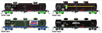 NTAF 005 (4 in Pack) AMPOL BLOCK TRAIN TANKER Rail Tank Car NSWSRA - SDS MODEL