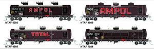 NTAF 006 (4 in Pack) AMPOL BLOCK TRAIN TANKER Rail Tank Car NSWSRA - SDS MODEL