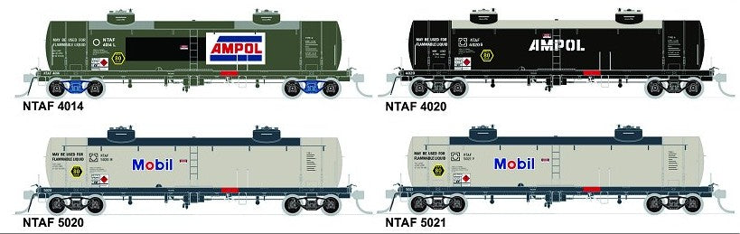 NTAF 007 (4 in Pack) AMPOL BLOCK TRAIN TANKER Rail Tank Car NSWSRA - SDS MODEL