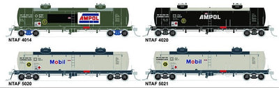 NTAF 007 (4 in Pack) AMPOL BLOCK TRAIN TANKER Rail Tank Car NSWSRA - SDS MODEL