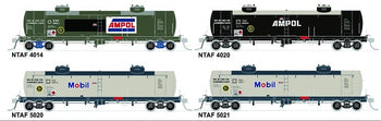 NTAF 007 (4 in Pack) AMPOL BLOCK TRAIN TANKER Rail Tank Car NSWSRA - SDS MODEL