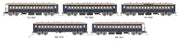 048 - Vestibuled End Platform cars - VUB Set 75 "Caves Express" Blue & Russet as introduced 1929  5 car set SDS Models