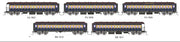 049 - Vestibuled End Platform cars - VUB Set 75 "Caves Express" Blue & Cream as introduced 1932 5 car set SDS Models