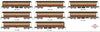 069 NSWGR End Platform cars - SDS Models - Set 60 Pre-War Tuscan & Russet - Full Lining (8 car set)