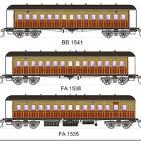 069 NSWGR End Platform cars - SDS Models - Set 60 Pre-War Tuscan & Russet - Full Lining (8 car set)