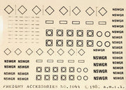 NSWGR FREIGHT WAGON ACCESSORIES LOGOES BLACK. HO ; #1044 OZZY DECALS