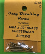 10BA CHEESEHEAD 1/2 inch BRASS SCREWS Qty 10