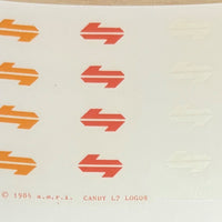 L7 CANDY SRA, 8 X ORANGE 4 X RED, 8 X WHITE. #1101  Ozzy Decals
