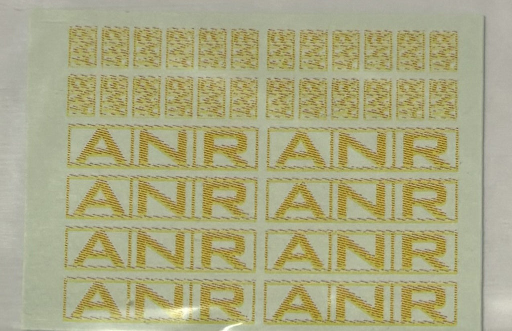 SOAK 125 N Scale - ANR Logos for 930 Class Loco - Yellow  DECAL "N" SCALE