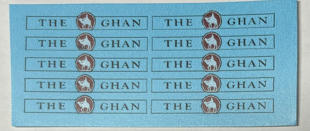 SOAK 127 N Scale The Ghan Passenger Carriage Logos (10 per pack) DECAL "N" SCALE