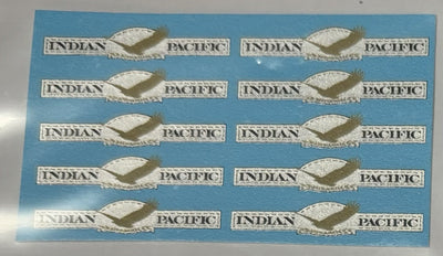 SOAK 129 N Scale Indian Pacific Passenger Carriage Logos (10 per pack)  DECAL 