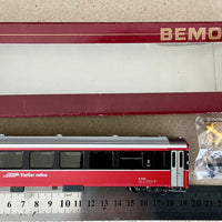 BEMO 3282 105 Pass-car RhB 2nd class pass car HOe 9mm Narrow gauge  (PRE-OWNED) HOe 9mm