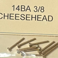 14BA CHEESEHEAD 3/8 inch BRASS SCREWS Qty 10