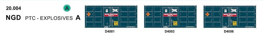 SDS Models:  20' Foot Containers:  Triple Packs NGD PTC A - EXPLOSIVES (20.004)