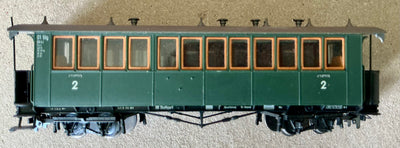 BEMO 3011 (A) DB 2nd Class Passenger Car #01 Stg Narrow gauge  (PRE-OWNED) HOe 9mm