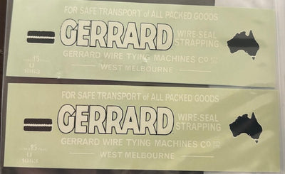 Soak 38 - V.R. U Van Gerrard Wire-Seal Strapping - HO decal