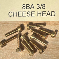 8BA CHEESEHEAD 3/8 inch BRASS SCREWS Qty 10