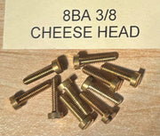 8BA CHEESEHEAD 3/8 inch BRASS SCREWS Qty 10