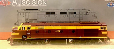 2nd Hand - Auscision - NSWGR 421 Class Diesel Loco - 42109 Indian Red with Red lining  - DC