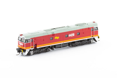 N442-7s 44201 NSWGR  DIESEL LOCOMOTIVE- N scale   AUSCISION MODEL N Scale - 44201 Candy with Yellow L7 - DCC Sound Equipped