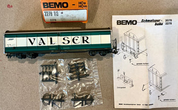 BEMO H0e 9mm 2278-113  VALSER Schiebewandwagen - RhB Railway Narrow gauge (PRE-OWNED) HOe 9mm