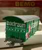 BEMO H0e 9mm #2283-137 Gbk-v 5609 badraun MOBEL/BOUTIQUE SAMEDAN Gedeckter Guterwagon of the RhB Railway Narrow gauge (PRE-OWNED) HOe 9mm
